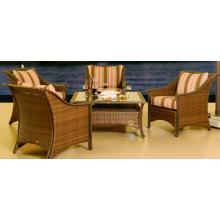 Shade Trends 5 Piece Amalfi Set 4 Chairs And 42 Inch Square Woven Table With Black Fabric
