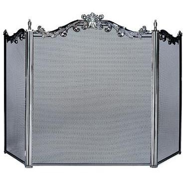 UniFlame 3 Fold Cast Satin Antique Solid Brass Screen