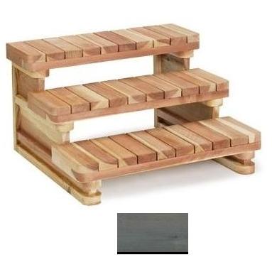 A&B Accessories Redwood Spa Steps: Three-Tier Piano Key - 48 Inch