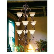 Olympus Tradition Collection Chandelier In Cracked Bronze With Silver Finish - 9 Bulbs