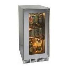 Perlick Freestanding 15 Inch Refrigerator With Stainless Glass Door Hinge Right