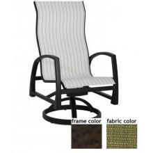 Tribeca Aluminum High Back Sling Swivel Rocker With Terra Frame And B0808 Fabric