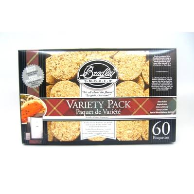 Bradley Technologies 5 Flavor Bisquettes, Variety (60 Pack)