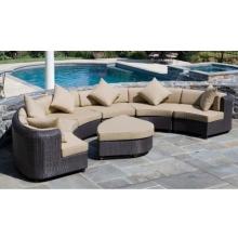Alfresco Home Portofino Wicker Outdoor Sectional Sofa Set With Ottoman