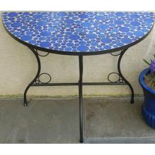 Alfresco Home Blue Martini Bubble Half Moon Console