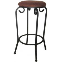 International Caravan 28 Inch Round Iron Barstool With Jave Micro-Suede Cover, Set Of 2 - Chocolate