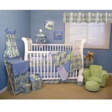 Embroidered Nantucket Blue 4-Piece Crib Set