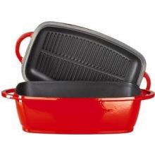 Innova 2-In-1 4.5 Liter Roaster With Grill Pan Lid Red