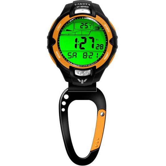 UV/Temp Sensor Clip, Orange Bezel, Carabineer Clip