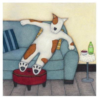 Helga Sermat - Lounging Dog Size 10x10 Poster Print