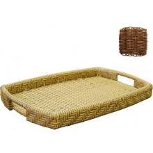 North Cape Catalina Resin Wicker Small Tray - Walnut
