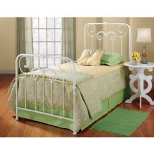 Hillsdale Lindsey White Metal Bed Set With Frame - Twin