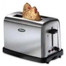 OSTER 2SL. TOASTER BRUSHED CHROME W/XTRA WIDESLOT