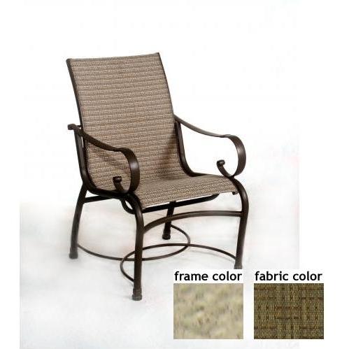 Buy Barcelona Aluminum Low Back Sling Dining Chair With Saddle Frame And C0601 Fabric by Casual Creations now!