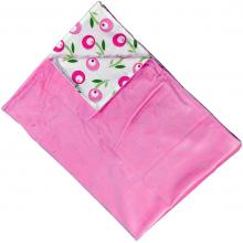 Embroidered Tulip Pink Velour Baby Blanket