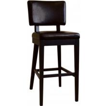 Yale Leather Barstool In Dark Brown