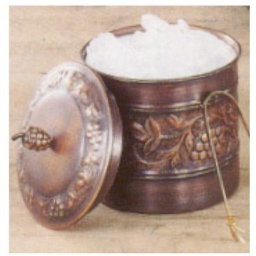 Old Dutch Antique Copper Ice Bucket With Tongs