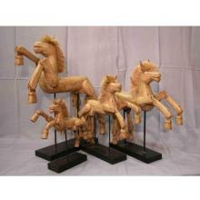 Teak Wood Hinged Horse On Stand Extra Large