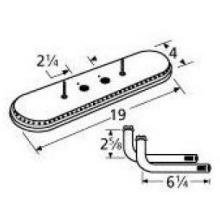 Aluminized Steel Oval Twin, Centered, 2.25 Inch Offset Burner 15222-77022