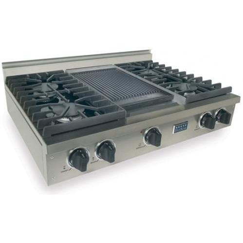 FiveStar Cooktops 36 Inch 4 Burner Natural Gas Cooktop With Griddle - Stainless Steel