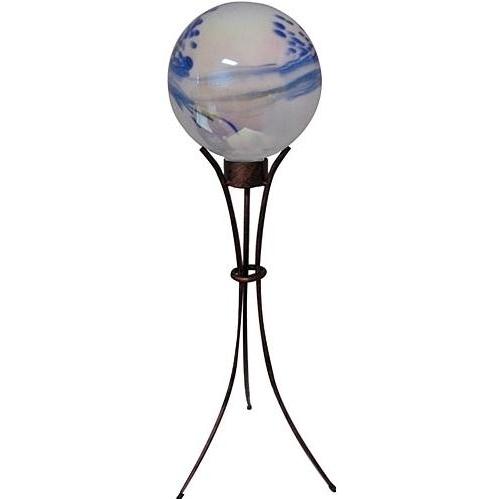 Alpine Gazing Globe White With Metal Stand