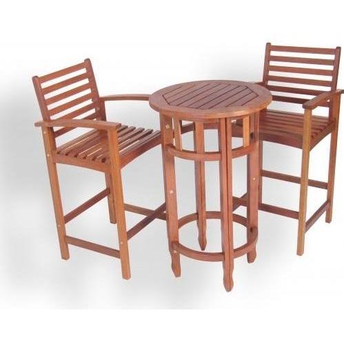 Eden Outdoor Living New England Keruing Wood Patio Bistro Set