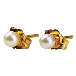 Elegant Baby Infant Gold Pearl Earrings
