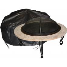 Fire Sense Large Outdoor Round Fire Pit Felt-Lined Vinyl Cover