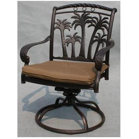 Darlee Palm Springs Cast Aluminum Swivel Rocker Chair With Cushion