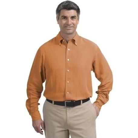 Red House Silk/Linen Woven Shirt XS Cadmium Orange