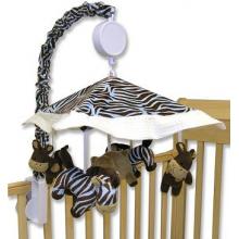 Musical Crib Mobile - Sweet Safari Blue