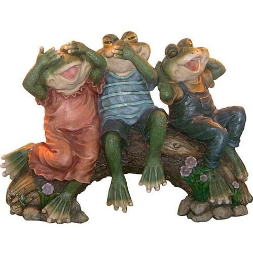 Alpine Three Wise Frogs Statuary