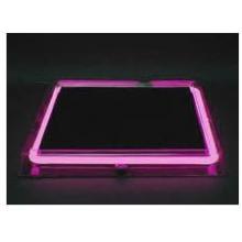 Neon Concepts 15 Inch Square Clear Top Serving Tray (Pink Neon / Disposable Battery)
