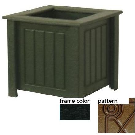 Eagle One Recycled Plastic 12 Inch North Hampton Planter Box Diamond Pattern - Black