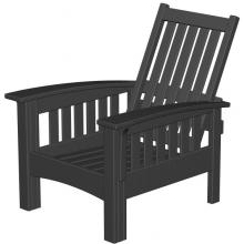 Poly-Wood Recycled Plastic Wood Mission Lounge Chair - Cushion Included