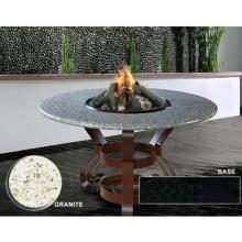 Solano Dining Height Fire Pit - Black Base/ Sunset Gold Granite Top - LP