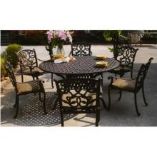 Darlee Santa Monica Cast Aluminum Patio Dining Set With Cushions - 60 Inch Round