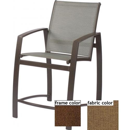 Suncoast Vision Sling Gathering Height Chair - Cabernet Frame And Raku Fabric