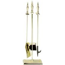 UniFlame 4 Piece Triple-Plated Polished Brass Fireset