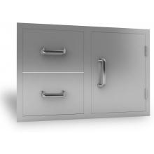 RCS Stainless Steel Double Access Drawer And Door Combo