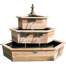 Alpine Three Tier Wooden Corner Fountain (Cedar Natural)