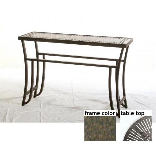 Ellington 18 X 54 Inch Aluminum Rectangle Console Table - Aluminum Starburst Pattern With River Rock Frame