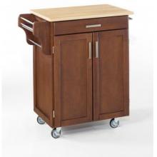Home Styles Small Kitchen Cart With Wood Top - Natural/Medium Cherry