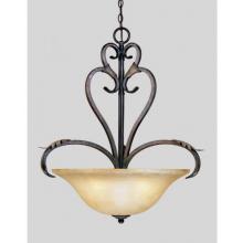 Olympus Tradition Collection Hanging Globe Light Fixture In Cracked Bronze With Silver Finish - 4 Bulbs