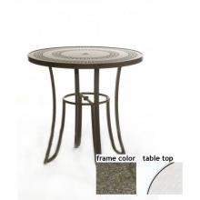 Ellington 42 Inch Aluminum Round Bar Height Table - Glass With Scavo Bronze Frame