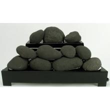 Rasmussen 24 Inch Black ALTERNA See-Thru Vent Free Natural Gas FireStones With Black Chassis And Manual Safety Pilot