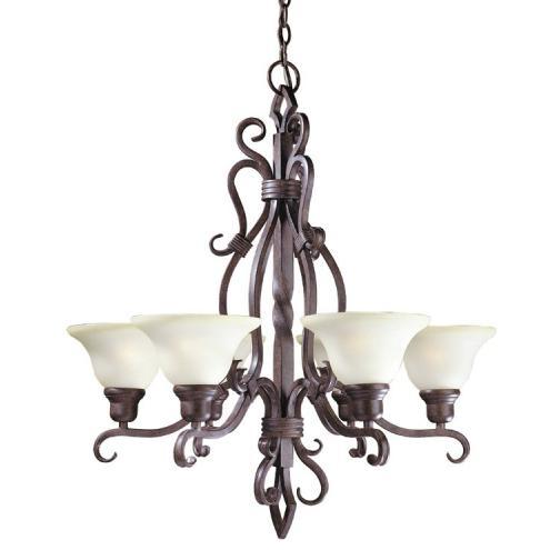 World Imports San Marino Collection Chandelier In Antique Oak Finish - 6 Bulbs - 8216-35