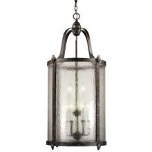 Iron Lanterns Collection Hanging Globe Light Fixture In Handmade Iron In Oxide Bronze Finish - 9 Bulbs