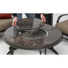 Outdoor GreatRoom Company 42 Inch Chat Fire Pit Table With Granite Top And Lazy Susan - Natural Gas