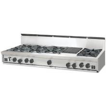 BlueStar RGTNB Series 60 Inch Natural Gas Rangetop Style Cooktop With 12 Inch Charbroiler